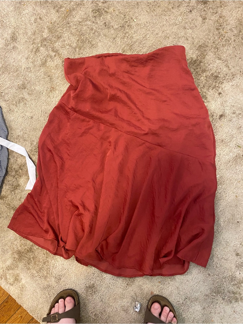 American Eagle Outfitters red/Orange A-Line Midi Skirt